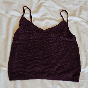 🩴Kendall & Kylie Burgundy Croped Tank Top Size M
